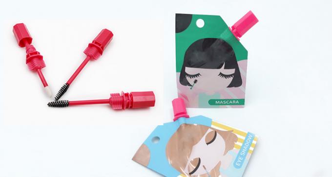 Il sacchetto cosmetico di trucco di alluminio ha sigillato il becco del gambo con la spazzola mascara/del rossetto