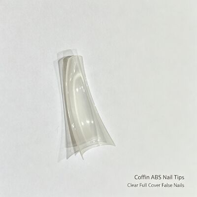 Qualità  Coffin ABS Nail Tips, Clear Full Cover False Nails for Salon Nail Extension DIY Nail Art and Bulk Supply Fabbrica