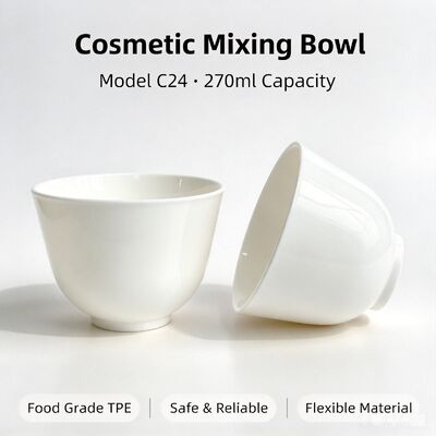 Qualità  C24 Food‑Grade TPE Cosmetic Mixing Bowl 270ml For Salon & DIY Skincare | Safe for mixing mask powder & beauty paste. Reusable non‑stick beauty container for professional salon and home DIY facial care Fabbrica