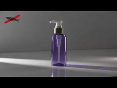 Bottiglia con pompa in PET viola trasparente