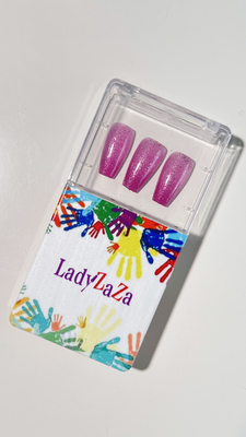 Ingrosso Glitter rosa gradiente farfalla Strass indossabili Chiodi Presi sulle unghie Pezzo di unghia rimovibile