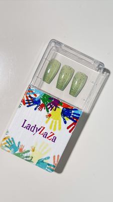 Prodotti al dettaglio Mediana lunghezza Stampa sulle unghie Glitter False Nail Forma ovale rotonda Riutilizzabile False Nails With Glue