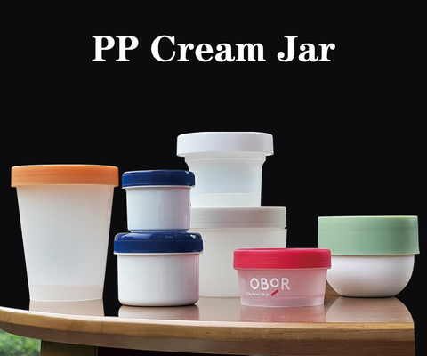 Materiale PP PCR 50ml 100ml 200ml Bottine a bocca larga per cosmetici gelatina, mousse cake e gelato