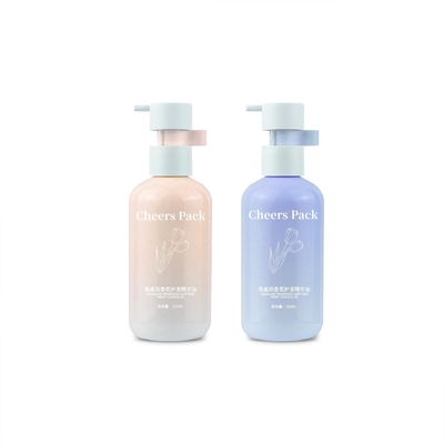 250ml Flip Top Cap HDPE Plastic Shampoo Babycare Pink Bottle Lotion Pump Per Imballaggi Cosmetici