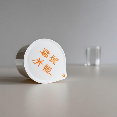 Coppa in plastica PP/PS da 65 ml con coperchio in foglio di alluminio per imballaggi alimentari