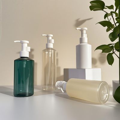 Flacone per pompa di lozione a forma di cilindro in PET da 300 ml-500 ml per confezioni cosmetiche con stampa logo personalizzabile