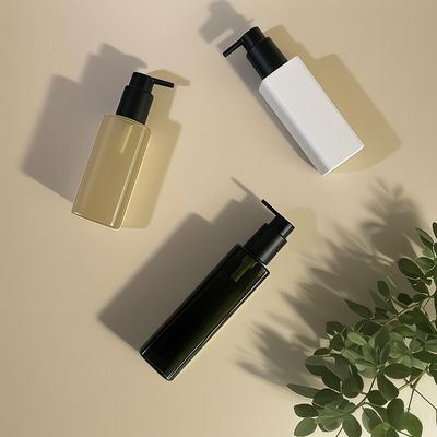 Bottiglia di plastica PET quadrata con sigillamento a pompa di pressione per imballaggi per la cura personale cosmetici in colori personalizzati