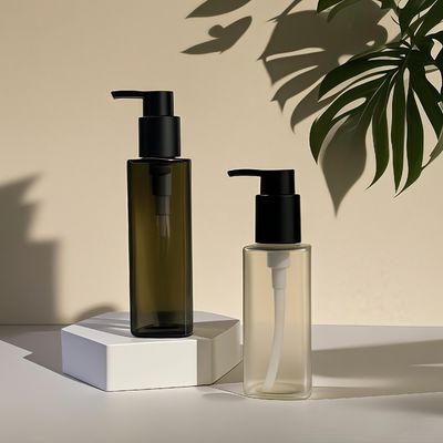 Bottiglia di plastica PET quadrata con sigillamento a pompa di pressione per imballaggi per la cura personale cosmetici in colori personalizzati