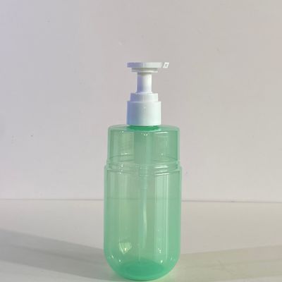 Flacone dispenser con pompa in PET trasparente verde da 300 ml per lozione cosmetica con logo personalizzato