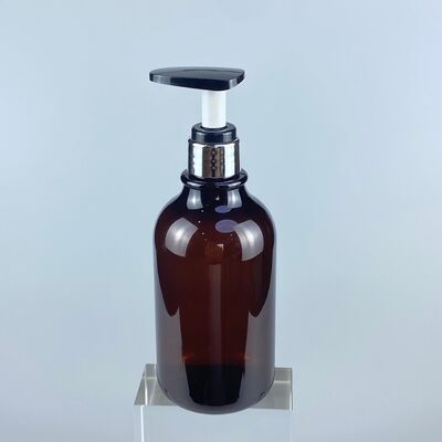 500 ml Semi-trasparente PET marrone bottiglia di plastica pompa di pressione per crema gel doccia capelli cura di vite tappo per imballaggi cosmetici