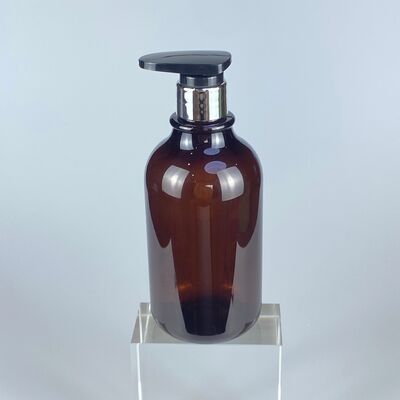 500 ml Semi-trasparente PET marrone bottiglia di plastica pompa di pressione per crema gel doccia capelli cura di vite tappo per imballaggi cosmetici