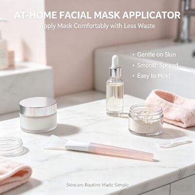 Pennello applicatore per maschera facciale in silicone morbido Manico in silicone Crema per la cura della pelle Spatola cosmetica riutilizzabile Maschera facciale Applicazione di miscelazione