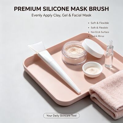 Pennello applicatore per maschera facciale in silicone morbido Manico in silicone Crema per la cura della pelle Spatola cosmetica riutilizzabile Maschera facciale Applicazione di miscelazione