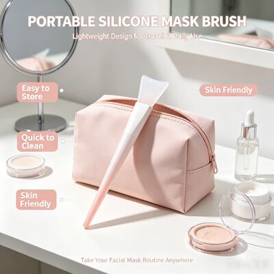 Pennello applicatore per maschera facciale in silicone morbido Manico in silicone Crema per la cura della pelle Spatola cosmetica riutilizzabile Maschera facciale Applicazione di miscelazione