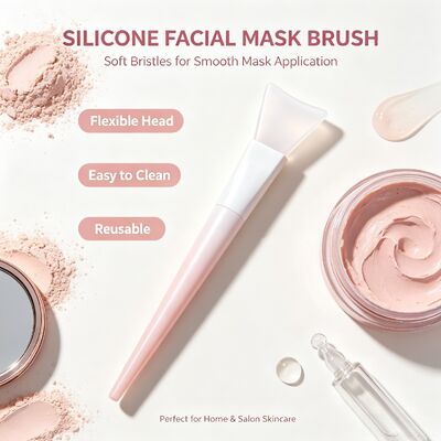 Pennello applicatore per maschera facciale in silicone morbido Manico in silicone Crema per la cura della pelle Spatola cosmetica riutilizzabile Maschera facciale Applicazione di miscelazione