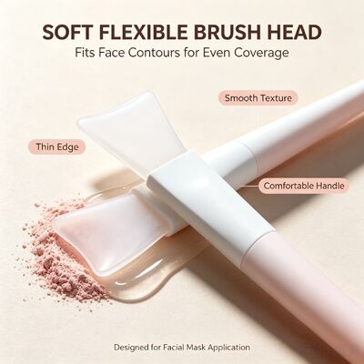 Pennello applicatore per maschera facciale in silicone morbido Manico in silicone Crema per la cura della pelle Spatola cosmetica riutilizzabile Maschera facciale Applicazione di miscelazione