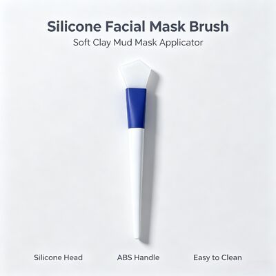 Pennello per maschera viso in silicone, applicatore per maschera in argilla morbida con testina in silicone e manico in ABS per un'applicazione uniforme della cura della pelle