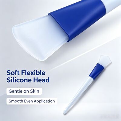 Pennello per maschera viso in silicone, applicatore per maschera in argilla morbida con testina in silicone e manico in ABS per un'applicazione uniforme della cura della pelle
