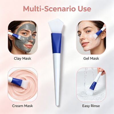 Pennello per maschera viso in silicone, applicatore per maschera in argilla morbida con testina in silicone e manico in ABS per un'applicazione uniforme della cura della pelle