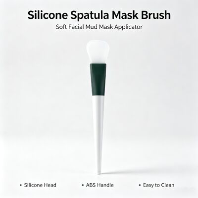 Spazzola per maschere da spatola in silicone, applicatore di maschere da fango per il viso morbido con testa in silicone e maniglia ABS per un'applicazione uniforme per la cura della pelle
