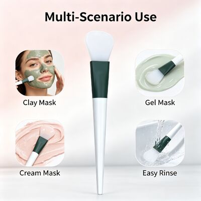 Spazzola per maschere da spatola in silicone, applicatore di maschere da fango per il viso morbido con testa in silicone e maniglia ABS per un'applicazione uniforme per la cura della pelle