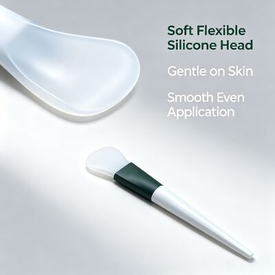 Spazzola per maschere da spatola in silicone, applicatore di maschere da fango per il viso morbido con testa in silicone e maniglia ABS per un'applicazione uniforme per la cura della pelle