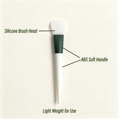 Spazzola per maschere da spatola in silicone, applicatore di maschere da fango per il viso morbido con testa in silicone e maniglia ABS per un'applicazione uniforme per la cura della pelle