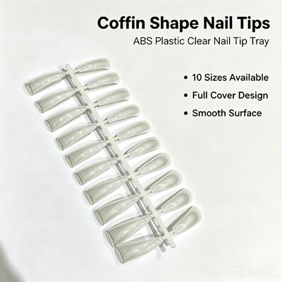 Punti di unghie ABS per la bara, copertura completa chiara False Nails per estensioni di unghie da salone DIY Nail Art e fornitura in blocco