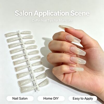 Punti di unghie ABS per la bara, copertura completa chiara False Nails per estensioni di unghie da salone DIY Nail Art e fornitura in blocco
