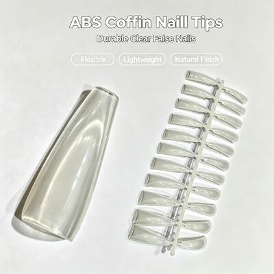 Punti di unghie ABS per la bara, copertura completa chiara False Nails per estensioni di unghie da salone DIY Nail Art e fornitura in blocco
