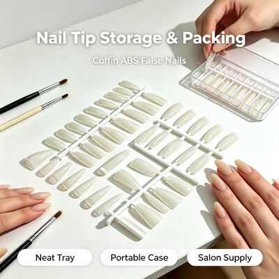 Punti di unghie ABS per la bara, copertura completa chiara False Nails per estensioni di unghie da salone DIY Nail Art e fornitura in blocco