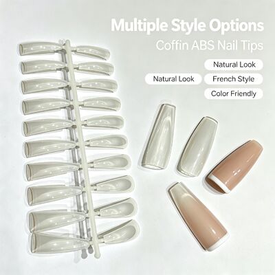 Punti di unghie ABS per la bara, copertura completa chiara False Nails per estensioni di unghie da salone DIY Nail Art e fornitura in blocco