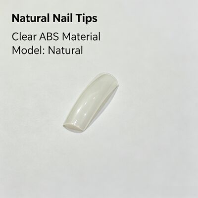 Unghie finte naturali in ABS a forma di mandorla, copertura completa, trasparenti, per salone di nail art e fornitura all'ingrosso
