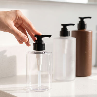 PET Lotion Pump Bottle | 32 Thread Custom Cosmetic PET Packaging | Food-grade recyclable PET lotion pump bottles in 300ml,400ml,500ml,650ml | OEM packaging for shampoo, body wash, for skincare brand