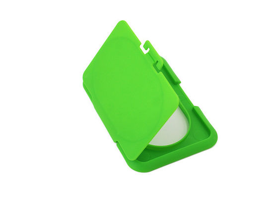 Scatola bagnata di plastica verde Flip Top Cap Length della strofinata del tessuto 79.5mm